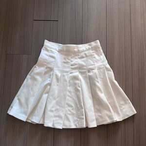 Monki Marianna pleated ivory-white skirt